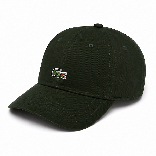 Boné Lacoste Aba Curvada Ajustável Logo Crocodilo Bordado Frontal Unissex