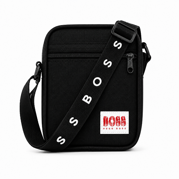 Shoulder Bag Hugo Boss Premium Preta Transversal com Alça Ajustável