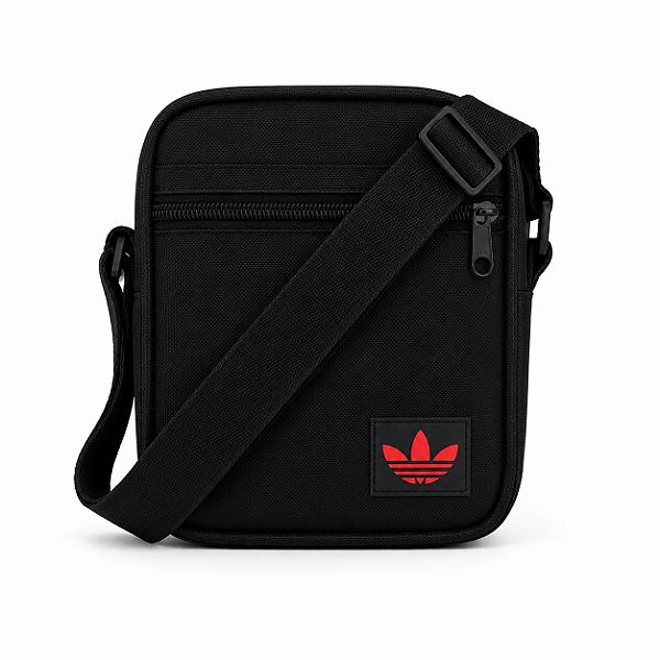 Shoulder Bag Adidas Premium Preta Transversal com Alça Ajustável