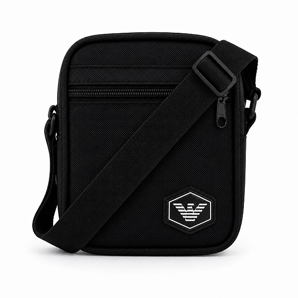 Shoulder Bag Emporio Armani Premium Preta Transversal com Alça Ajustável
