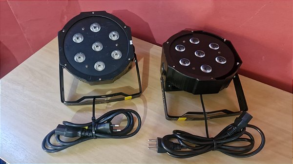 Par de Refletores LED PAR 7 LEDs RGB DMX para Palco e Eventos Seminovo
