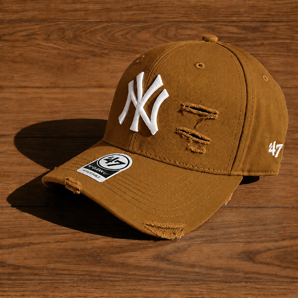 Boné Destroyed Unissex Ajustável Caramelo – Estilo Vintage Casual Streetwear