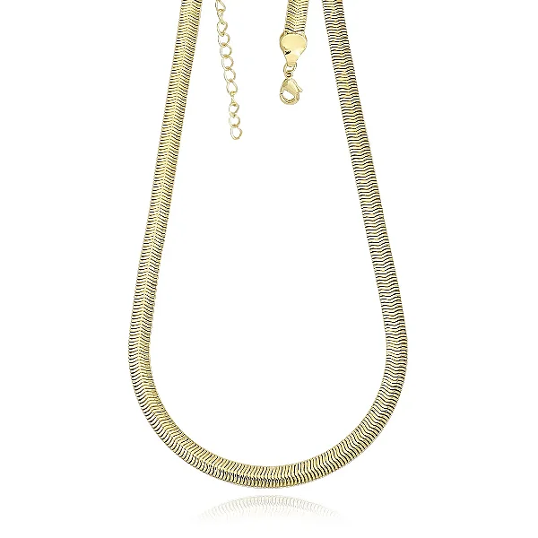 Colar Choker Malha Serpente 5MM Folheado a Ouro 18k