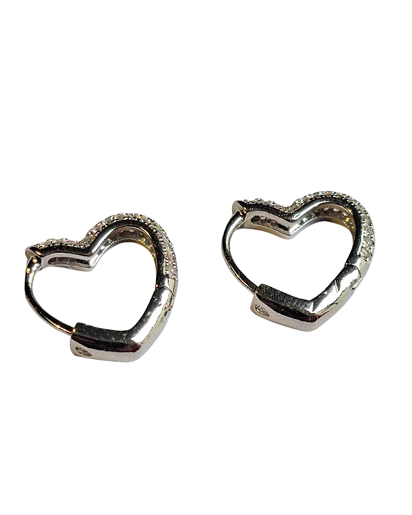 Brinco Coração Lumière Prateado - Pequeno