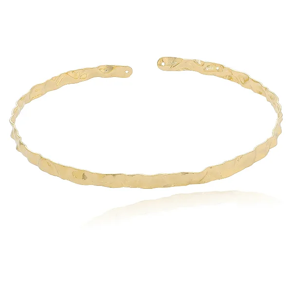 Colar Choker Aro Rigido Folheado Ouro 18k