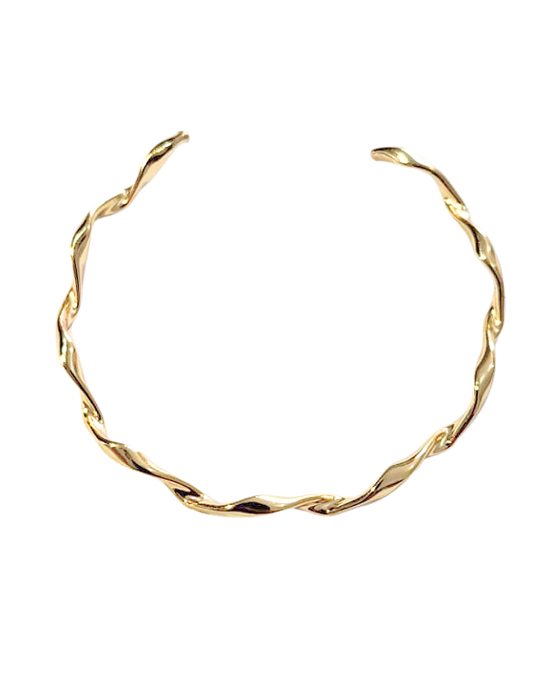 Bracelete Aro Folheado a Ouro 18k Curvo Orgânico