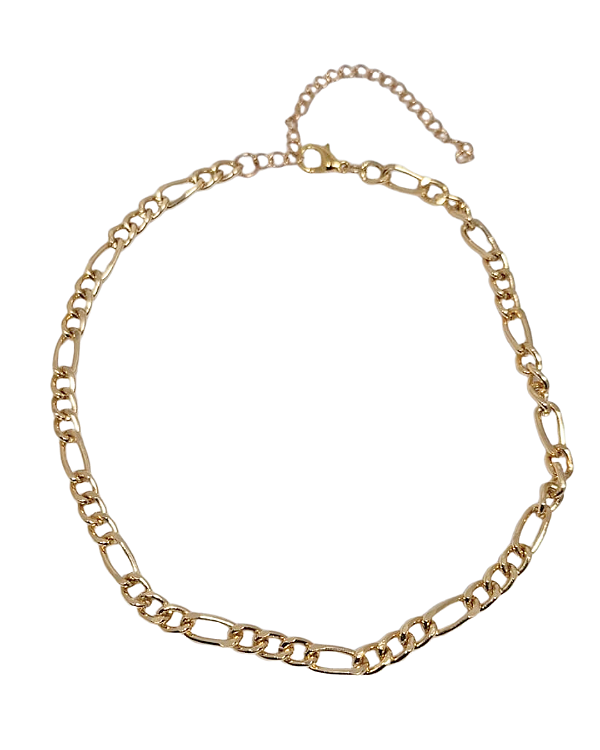 Conjunto Colar e Pulseira Folheada a Ouro 18k Fígaro