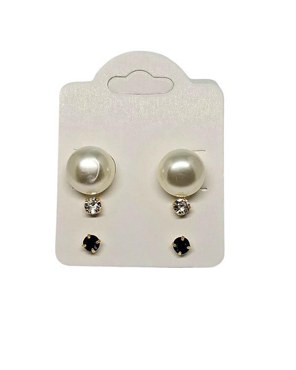 Trio de Brincos Folheados a Ouro 18K Clássico