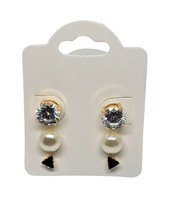 Trio de Brincos Folheados a Ouro 18K - Clássico