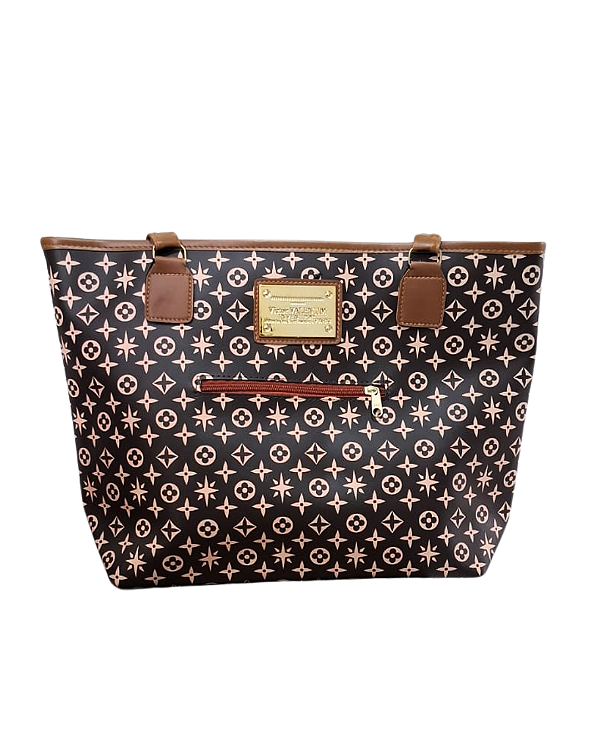 Bolsa Tote Estampada – Detalhes Caramelo