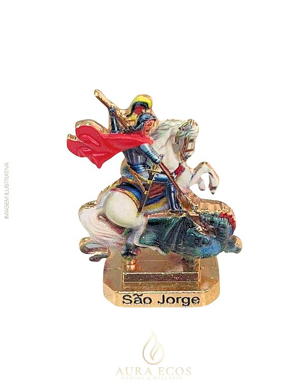 São Jorge Dourado Colorido Auto Colante Pequeno 5,5cm