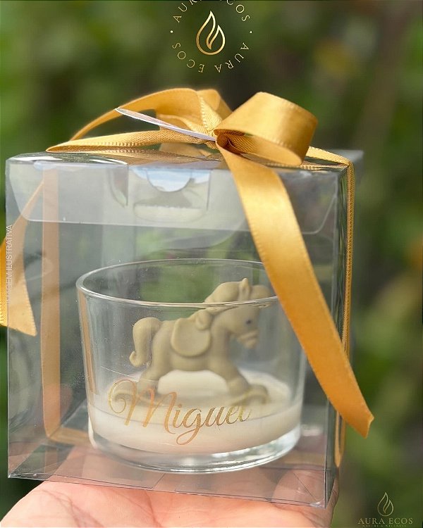 Lembrancinha Cavalinho Vela no Copo