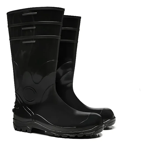 Bota Pvc Preta Longa Bracol Ca 37455 Sem Bico