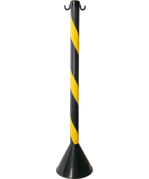 Pedestal Zebrado De Sinalização Preto e Amarelo 90cm