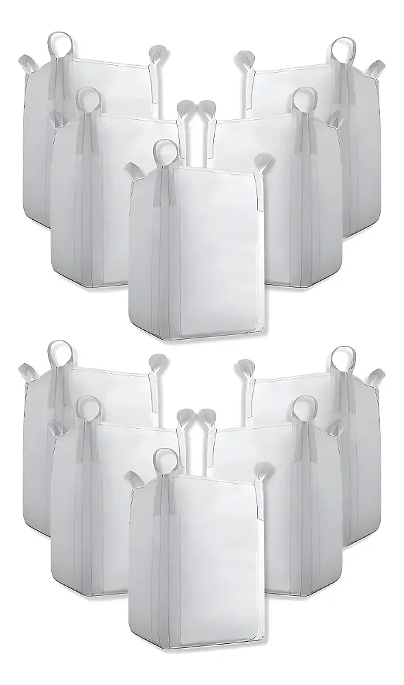 Kit 10 Big Bags Ráfia Entulho Reciclagem 1000kg 90x90x120cm