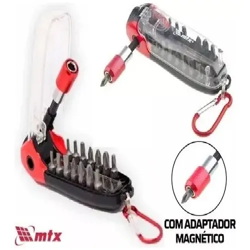 Jogo De Bits Diversos 18 Peças C/ Adaptador Magnético Mtx