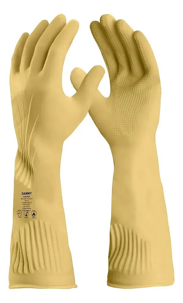 Kit 12 Luvas Látex Natural Ranhurada Longatex Antialérgica