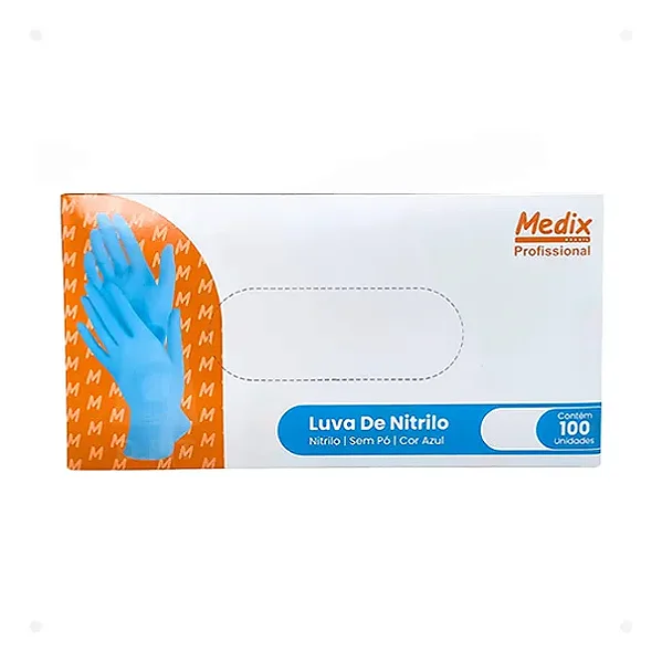 Luvas Descartáveis Antiderrapantes Medix Procedimento Cor Azul Tamanho M De Nitrilo 100 Unidades