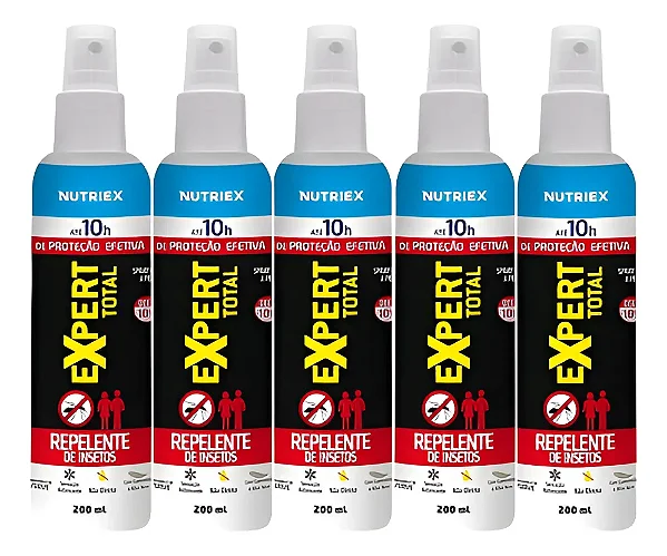 Kit 05 Und Repelente Para Pele Spray Expert Total 10h 200ml