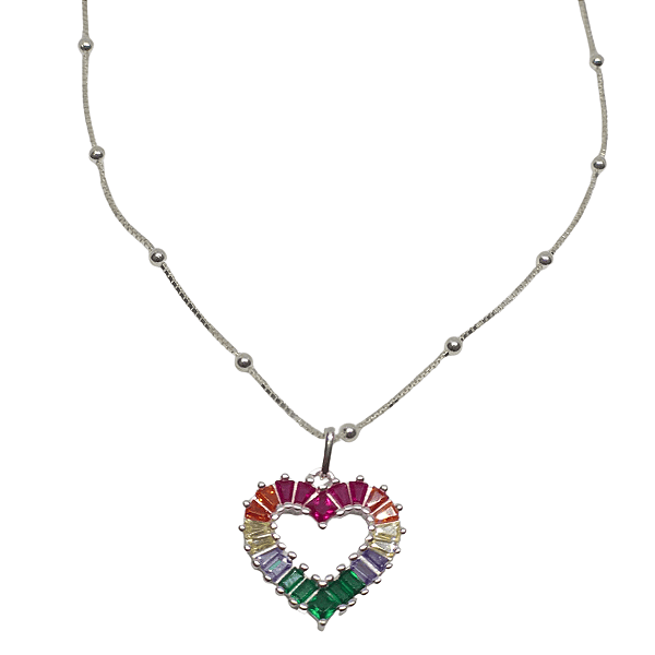 Colar Coração Colorido