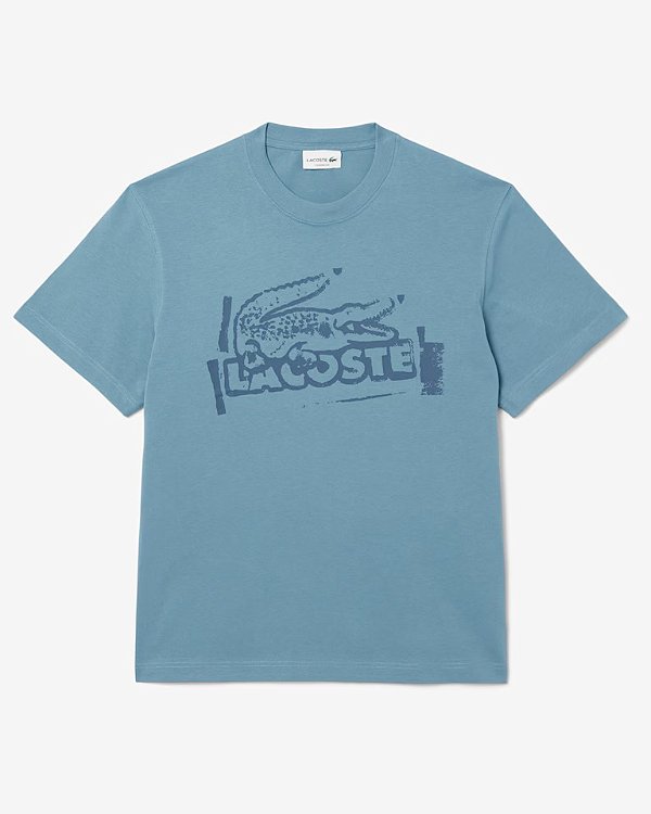 Camiseta em Malha de Algodão Estampada