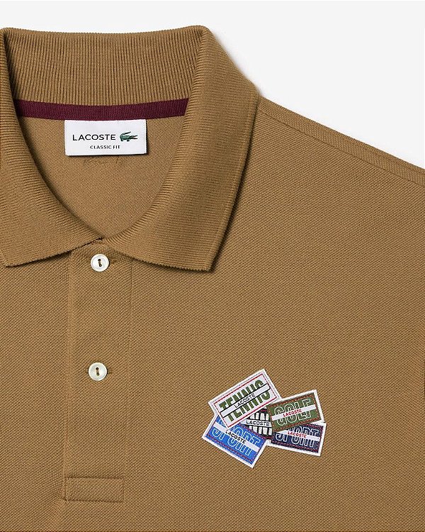 Polo L.12.12 em piqué de algodão com emblema