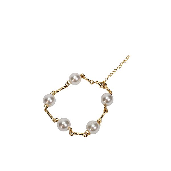 Pulseira Pérola Dourada Elegante