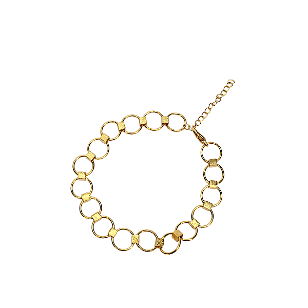 Pulseira Elos Português Elegante Dourada