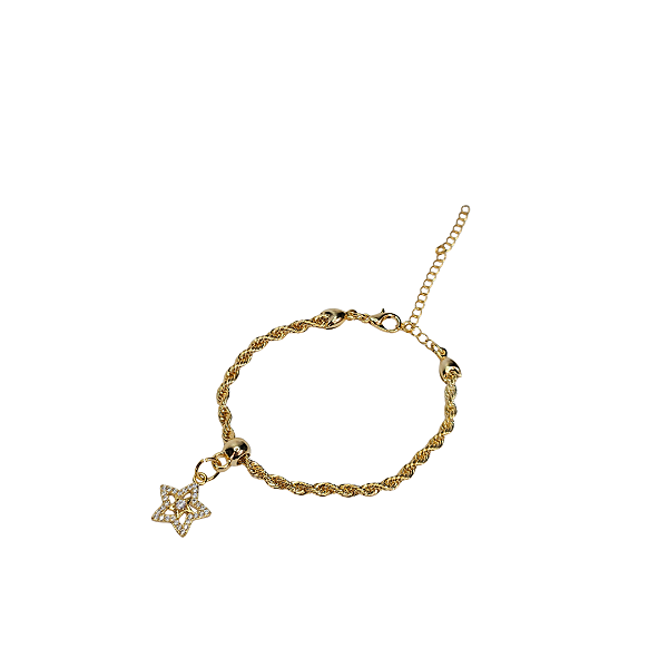 Pulseira Corrente com Estrela Dourada Bijuteria