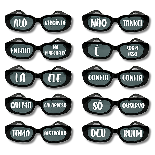 Kit 10 Óculos Escuro JOMA Com Frases Para Carnaval 2026