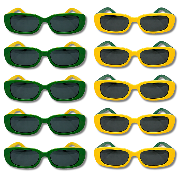 Kit 10 Óculos Vintage Verde e Amarelo Brasil Copa 2026