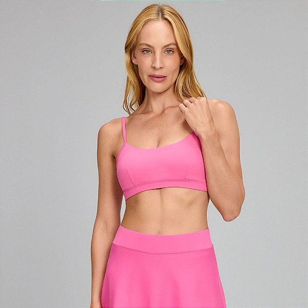 Top Alto Giro Eterno Cós Sustentação SM25 Rosa Doce