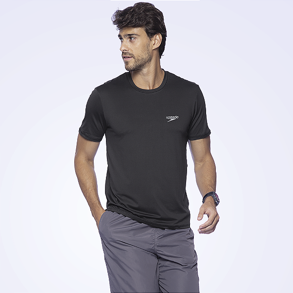Camiseta Speedo Basic Stretch Fast Masculina Preto