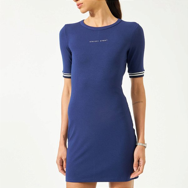 Vestido Colcci Slim Athleisure OU26 Feminino Azul Speed