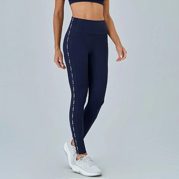 Legging Alto Giro Elástico Personalizado WT26 Azul Vinil