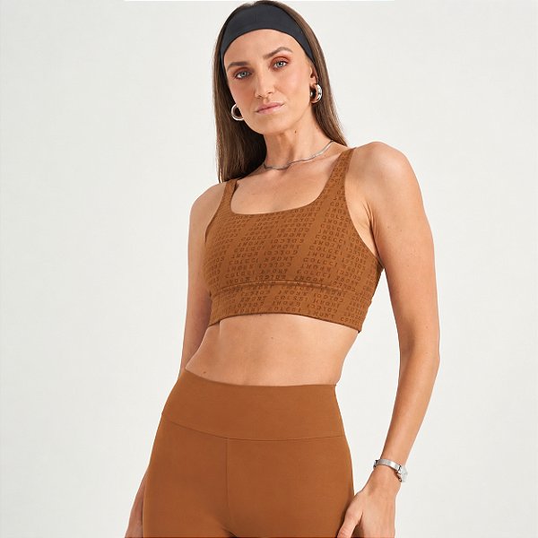 Top Colcci Malha Sport WT26 Feminino Marrom Baoba