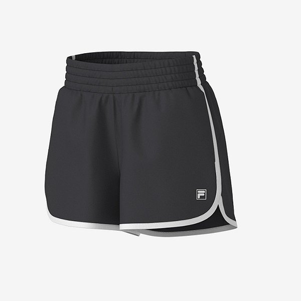 Shorts Fila Essential Floating Feminino Preto/Branco/Branco