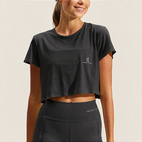 Blusa Colcci Cropped New Comfort PR27 Preto Pace