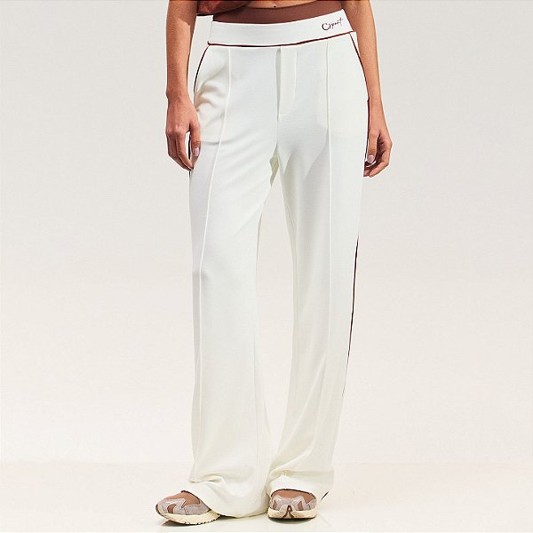 Calça Colcci Midi Malha Esportiva PR27 Feminina Off Natural