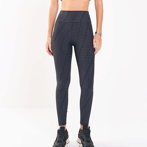 Calça Legging Colcci Estampada Trainer Perfect Fit Preto