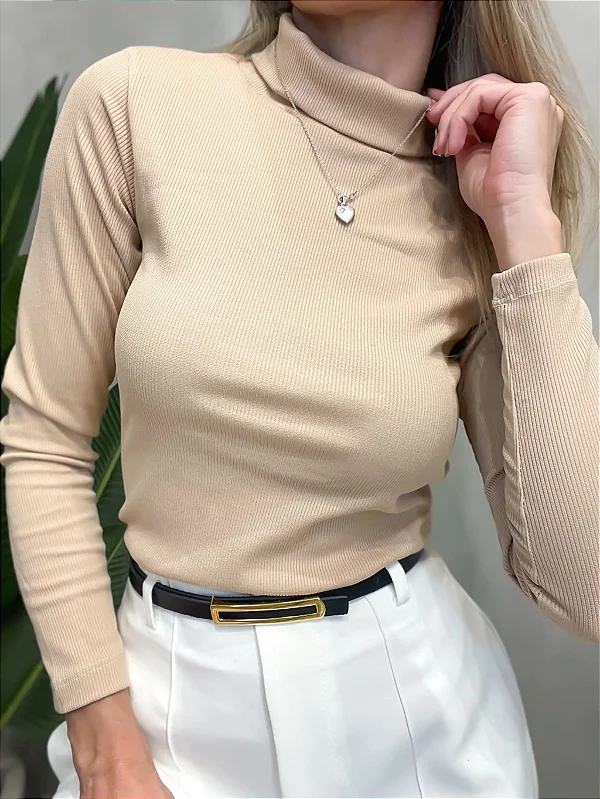 Blusa Feminina em Ribana Manga Longa Cacharrel Morgana Ref. 933