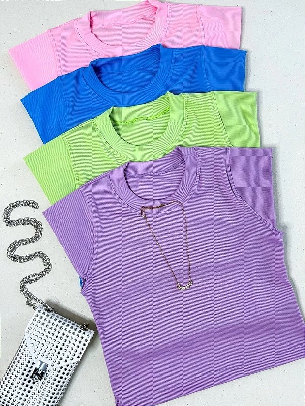 Cropped Feminino Manga Muscle Tee Antonella ref.1089