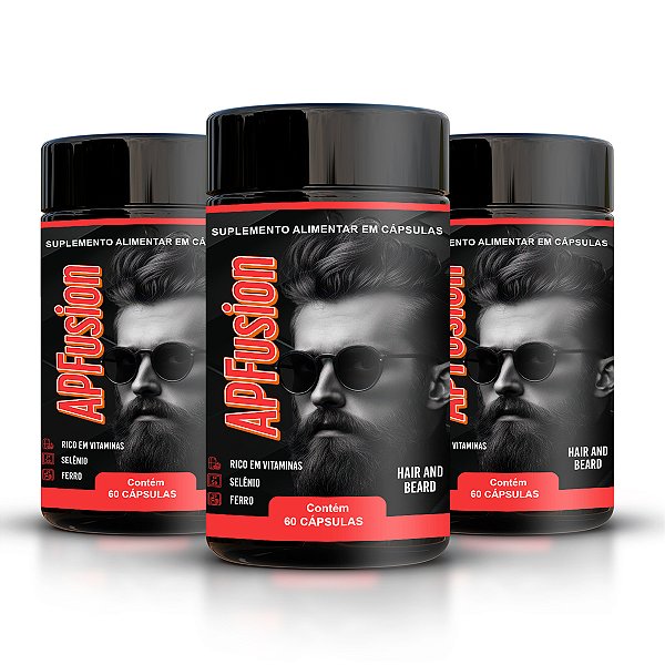 BARBA E CABELO - APFusion (60 Cápsulas) - 3 UNIDADES
