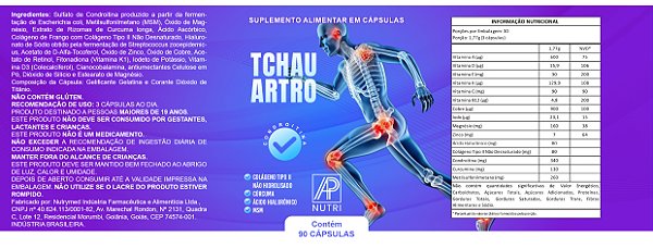 DORES ARTICULARES - Tchau Artro (90 Cápsulas) - 1 UNIDADE