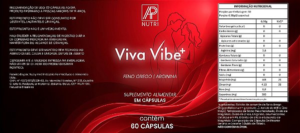 LIBIDO - Viva Vibe + (60 Cápsulas) - 1 UNIDADE