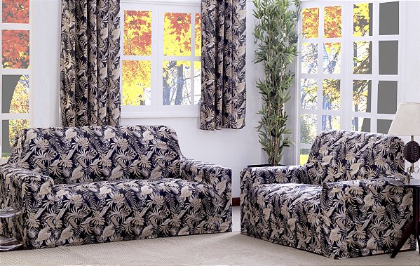 Capa de Sofá Adere Floral Vermelho 02 e 03 Lugares