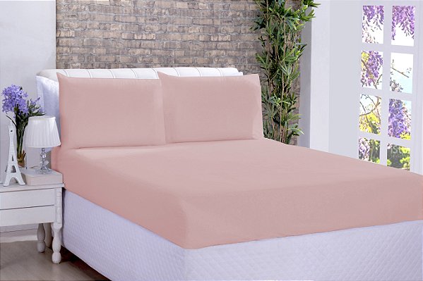 Lençol Microfibra Avulso Casal Rosê