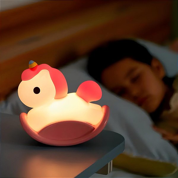 Luminária Infantil Abajur LED Siliconado Unicórnio LE-5852