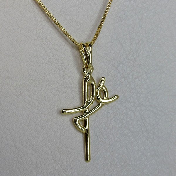 Colar Com Pingente Da Fé Banhado em Ouro 18k