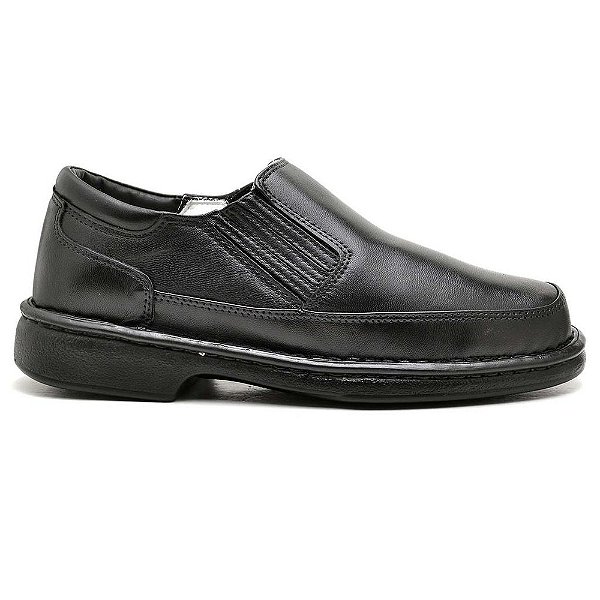 Sapato Conforto Couro Masculino Preto